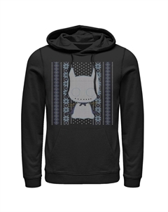 Мужской свитер с капюшоном в рождественском стиле в стиле DC Comics в стиле чиби Бэтмена, черный Licensed character