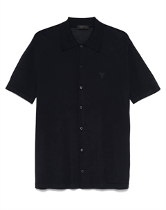 Рубашка с вышитым логотипом, синий Prada