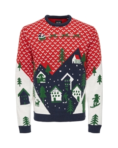 Джемпер, красный/зеленый Only & sons