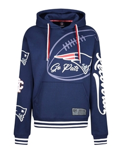 Толстовка с капюшоном Sweatshirt NFL Patriots Go Pats, синий Recovered