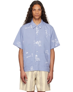 Синяя рубашка с принтом Carhartt work in progress