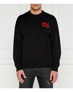 Свитер San Cassiano Regular Fit, черный Hugo