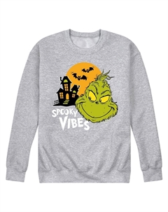 Мужской флисовый свитшот Dr. Seuss Grinch Spooky Vibes, цвет Heather Gray Licensed character