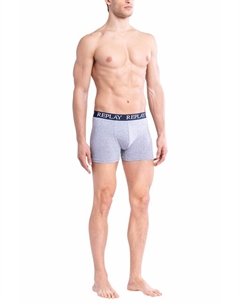 Боксеры Trunk Style 01/C Basic Cuff Logo im 2er Pack, цвет grey indigo Replay