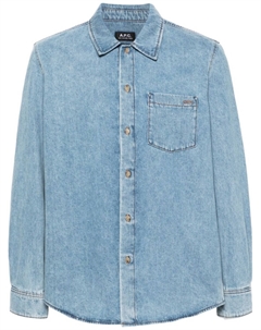 Рубашка APC Vittorio Brodée Poitrine, синий A.p.c.