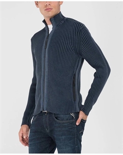 Мужской свитер на молнии, темно-синий Replay