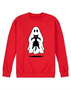 Мужской флисовый свитшот Ghost Holding Black Cat, красный Licensed character
