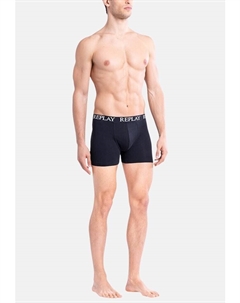 Боксеры Trunk Style 01/C Basic Cuff Logo im 3er Pack, цвет black grey blue Replay