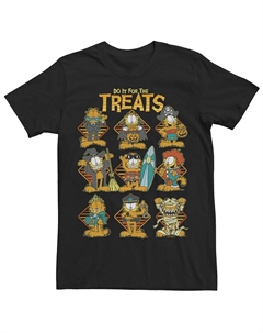 Мужская футболка с рисунком Гарфилда в разных костюмах, черный Licensed character