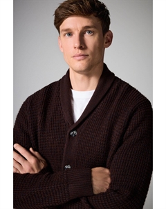 Кардиган шаль с вафельной текстурой, стандартного кроя, коричневый Next
