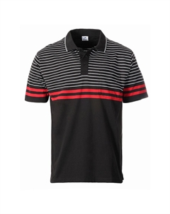 Мужская рубашка-поло с карманом и двойной контрастной полоской - краска для пряжи, цвет Black B Gioberti