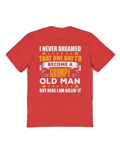 Мужская футболка с рисунком ко Дню отца COLAB89 от Threadless Grumpy Grandpa, цвет Heather Red Colab89 by threadless