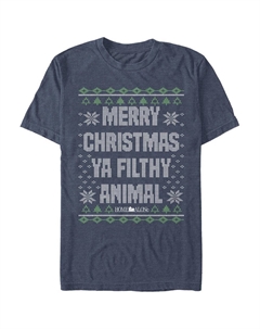 Свитер с изображением животных Big & Tall Home Alone Merry Christmas Ya Filthy Animal, цвет Navy Heather Licensed character