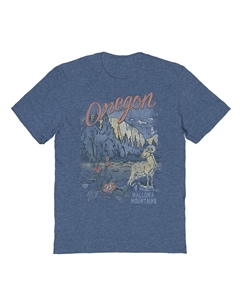 Мужская футболка COLAB89 с рисунком Threadless Oregon, цвет Heather Indigo Colab89 by threadless