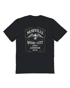 Мужская футболка COLAB89 от Threadless Nashville Music Graphic, черный Colab89 by threadless