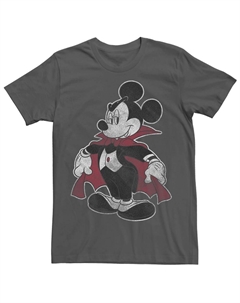 Мужской классический костюм вампира на Хэллоуин с изображением Микки Мауса Диснея, потертая футболка, цвет Charcoal Licensed character