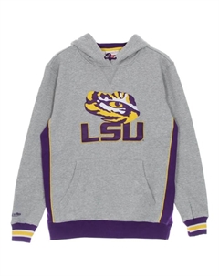 Толстовка Lsu Tigers из тяжелого флиса, серый Mitchell and ness