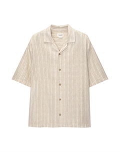 Рубашка Comfort fit Button Up, бежевый Pull & bear