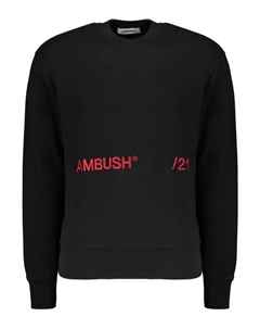 Хлопковая толстовка с вышивкой и ребристыми краями, черный Ambush