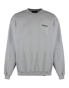 Хлопковая толстовка макси с принтом, серый Represent