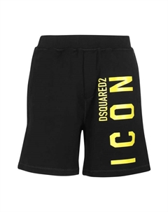 Хлопковые шорты бермуды с логотипом, черный Dsquared2