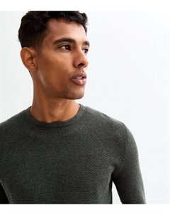 Темно-серый джемпер вафельной вязки с круглым вырезом , темно-серый Only & sons