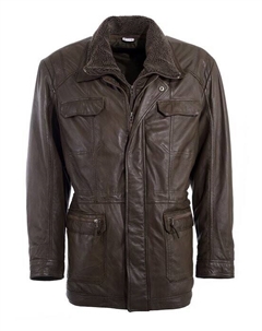 Кожаное пальто, коричневый Jcc