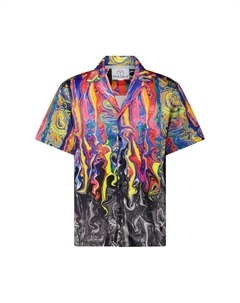 Рубашка с короткими рукавами и принтом по всей поверхности, черный Carlo colucci