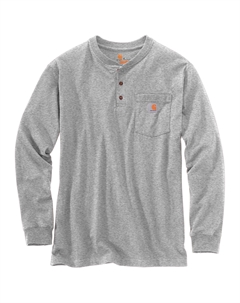 Лонгслив Workwear Pocket Henley L/S, цвет Heather Grey Carhartt