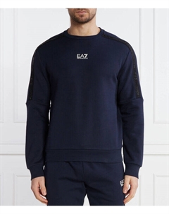 Свитшот мужской с отделкой рукавов, синий Ea7
