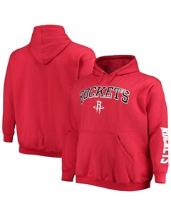 Мужской красный пуловер с капюшоном с надписью Houston Rockets Big & Tall Team Fanatics