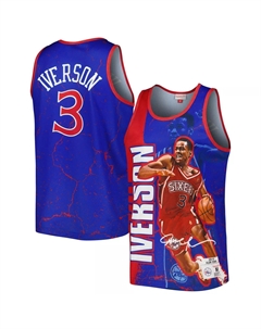 Мужская майка Allen Iverson Royal Philadelphia 76ers 1996-97 Hardwood Classics Player Burst Mitchell and ness