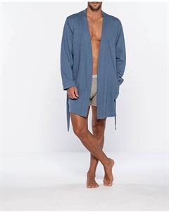 Синий вязаный мужской халат, синий Punto blanco