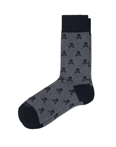Мужские носки с принтом черепа и средней длины, темно-серый Scalpers