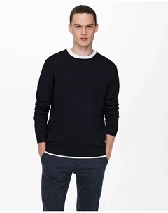 Мужской свитер с круглым вырезом, темно-синий Only & sons