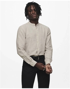 Мужская льняная рубашка, бежевый Only & sons