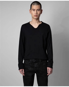 Monestir мужская хлопковая футболка с длинными рукавами, черный Zadig&voltaire