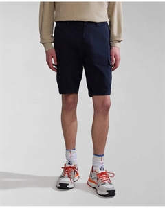 Мужские однотонные шорты-бермуды N-Deline цвета милитари зеленого цвета, темно-синий Napapijri