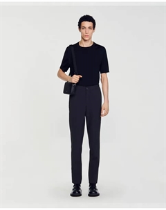 Антрацитовые трикотажные мужские брюки, темно-серый Sandro