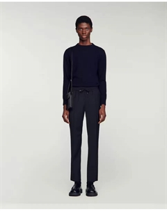 Прямые мужские брюки стрейч, черный Sandro