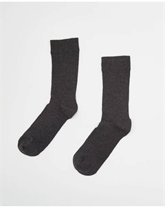 Комплект из двух пар темно-серых мужских коротких носков, темно-серый Сфера