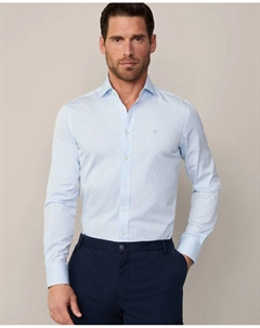 Мужская рубашка строгого кроя в расклешенную полоску, светло-голубой Hackett