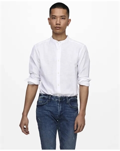 Мужская льняная рубашка, белый Only & sons