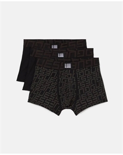 Набор из трех боксеров простой вязки с принтом, черный Guess