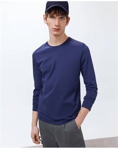 Синяя мужская футболка с длинными рукавами, темно-синий Сфера