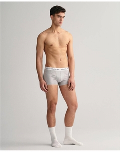 Набор из трех мужских хлопковых боксеров с деталью на талии, серый Gant