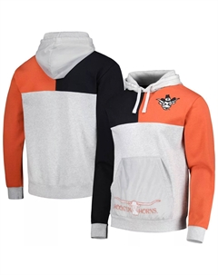 Мужской пуловер с капюшоном Heather Grey Texas Longhorns Tie Breaker Mitchell and ness