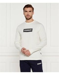 Лонгслив мужской с логотипом бренда, экрю Napapijri