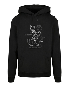 Пуловер Basic Looney Tunes Bugs Bunny Drawing Instruction, черный F4nt4stic