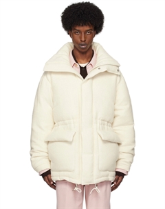 Куртка-пуховик из шерсти альпаки с эффектом белого начеса Auralee